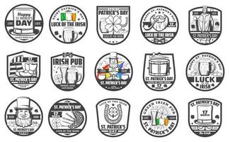 Lycklig helgon patrick dag, irländsk Semester öl bar vektor