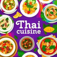 thailändisch Küche Restaurant Mahlzeiten Speisekarte Startseite Seite vektor