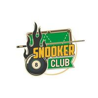 snooker eller slå samman biljard sport klubb vektor ikon