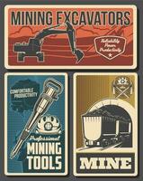 Kohle Bergbau Ausrüstung, Bergmann Werkzeug, Bergwerk Industrie vektor