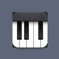 piano musik app gränssnitt ikon, tangentbord och nycklar vektor