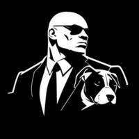 pitbull, minimalistisk och enkel silhuett - vektor illustration