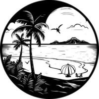 strand bakgrund - minimalistisk och platt logotyp - vektor illustration