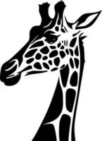 giraff - svart och vit isolerat ikon - vektor illustration