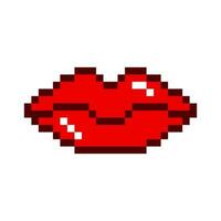 rot Lippen Pixel Kunst Vektor