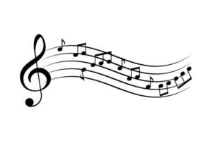 Musical Hinweis Elemente Vektor auf Weiß Hintergrund