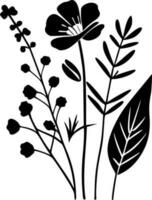 Blumen, schwarz und Weiß Vektor Illustration