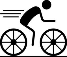 fast ikon för cykling vektor