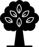 fast ikon för träd vektor