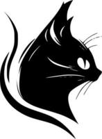 Katze - - schwarz und Weiß isoliert Symbol - - Vektor Illustration