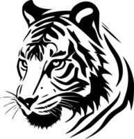 Tiger - - schwarz und Weiß isoliert Symbol - - Vektor Illustration