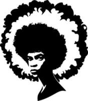 afro, svart och vit vektor illustration