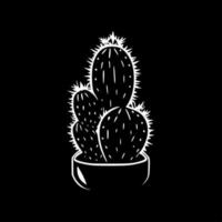 kaktus - minimalistisk och platt logotyp - vektor illustration