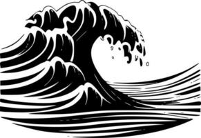 Welle - - schwarz und Weiß isoliert Symbol - - Vektor Illustration