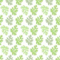 grön koriander löv mönster på vit bakgrund, platt vektor. vektor
