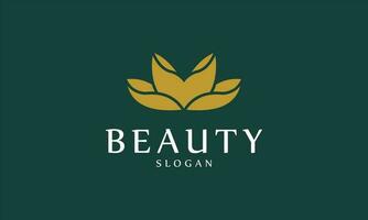 blomma guld logotyp vektor elegant design spa massage skönhet salong natur blommig lotus elegans bröllop symbol trendig hotell företag dyr ikon