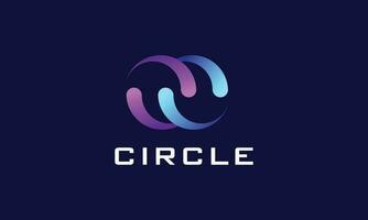 cirkel logotyp vektor minimalistisk begrepp runda design ikon förbindelse oändlighet stil spiral rotation