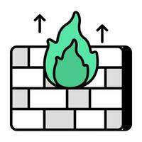 ein editierbares Design-Icon der Firewall vektor