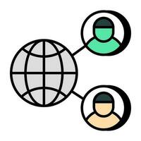 en platt design ikon av global profiler vektor