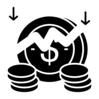 modern Design Symbol von Dollar Münzen vektor