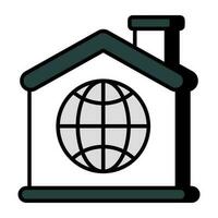 ein einzigartig Design Symbol von global Zuhause vektor