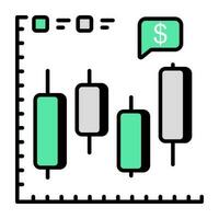 premie ladda ner ikon av ljusstake Diagram vektor