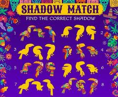 Mexikaner Tukan Silhouetten, Schatten Spiel Kinder Spiel vektor