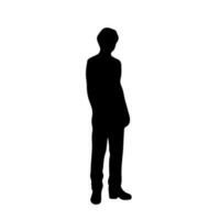 Silhouette Mann Stehen Vektor Illustration