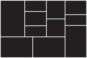 Foto Collage Muster. Weiß Rahmen, schwarz Muster vektor