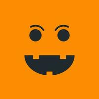 halloween pumpa eller monster emoji på orange bakgrund vektor