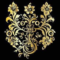 Blumen- golden Ornament Vektor Kunst, golden Blumen- Ornamente, Blumen- dekorativ Elemente Vektor