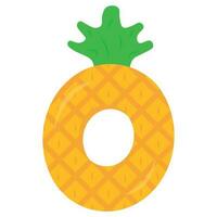 Gummi Ananas Schwimmen Ring. Vektor eben Illustration