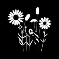 blommor, svart och vit vektor illustration