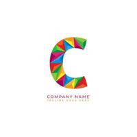 bunt Brief c Logo Design zum Geschäft Unternehmen im niedrig poly Kunst Stil vektor
