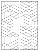 geometrisch 3d Würfel Färbung Seiten zum Kinder vektor