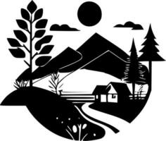 Landschaft - - minimalistisch und eben Logo - - Vektor Illustration