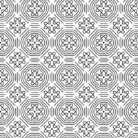 schwarz und Weiß Gliederung geometrisch Textur Vektor nahtlos Muster Illustration