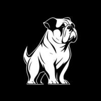 bulldogg - svart och vit isolerat ikon - vektor illustration