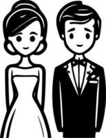 Hochzeit - - minimalistisch und eben Logo - - Vektor Illustration