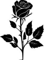 Rose - - schwarz und Weiß isoliert Symbol - - Vektor Illustration