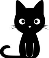 katt - svart och vit isolerat ikon - vektor illustration