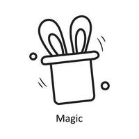 magi vektor översikt ikon design illustration. fest och fira symbol på vit bakgrund eps 10 fil