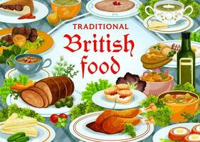 Großbritannien Küche Vektor Mahlzeiten, Englisch Essen Poster