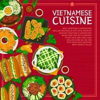 Vietnamesisch Küche Essen Speisekarte Startseite Seite Design vektor
