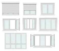 Plastik Fenster und Tür mit Walze Verschluss Attrappe, Lehrmodell, Simulation vektor