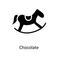 Schokolade Vektor solide Symbol Design Illustration. Weihnachten Symbol auf Weiß Hintergrund eps 10 Datei