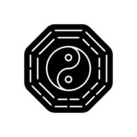 Bagua schwarze Glyphe Symbol vektor