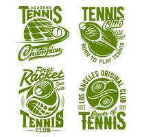 tennis racket och boll t-shirt skriva ut prototyper vektor