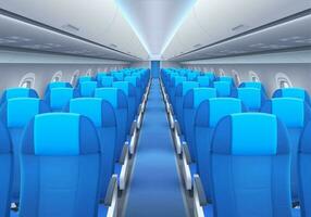 Flugzeug oder Flugzeug Kabine Innere mit Sitze vektor