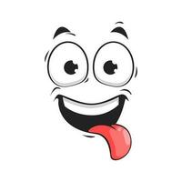 tecknad serie Wow ansikte, leende vektor emoji öppen mun
